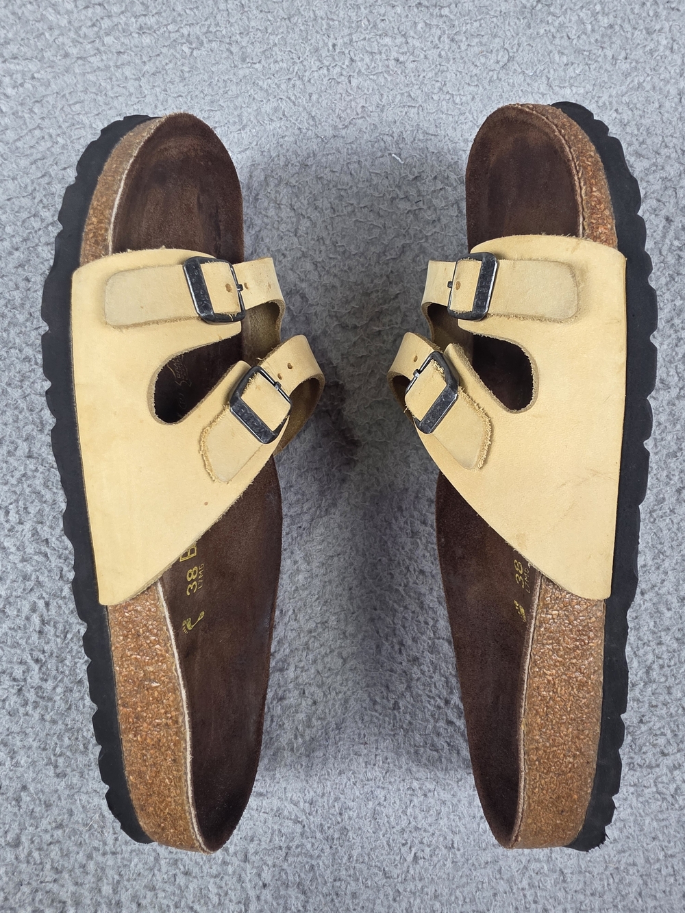 BIRKENSTOCK Ibiza Double Strap Sandals Yellow Tan Size 38